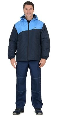 Куртка "СИРИУС-ЭРИДАН" утепленная, темно-синяя с голубым