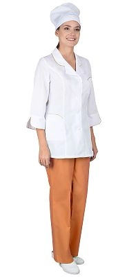 Костюм "СИРИУС-ЖАСМИН" женский белый с оранжевым