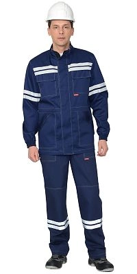 Костюм "СИРИУС-Гарант" куртка дл.,п/комб. т.синий и СОП 25мм.тк.Rodos (245гр.кв.м) (распродажа)