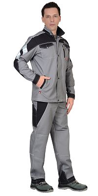 Куртка "СИРИУС-Пекин" серый с черным пл. 280 г/кв.м