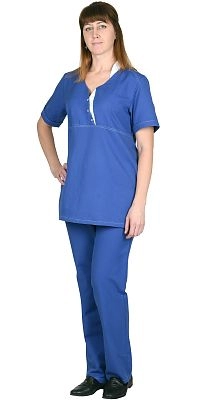 Костюм "СИРИУС-Алина" женский васильковый  с белым