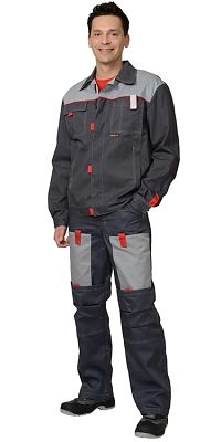Костюм "СИРИУС-ФАВОРИТ-Люкс" куртка, п/к т.серый со св.серым